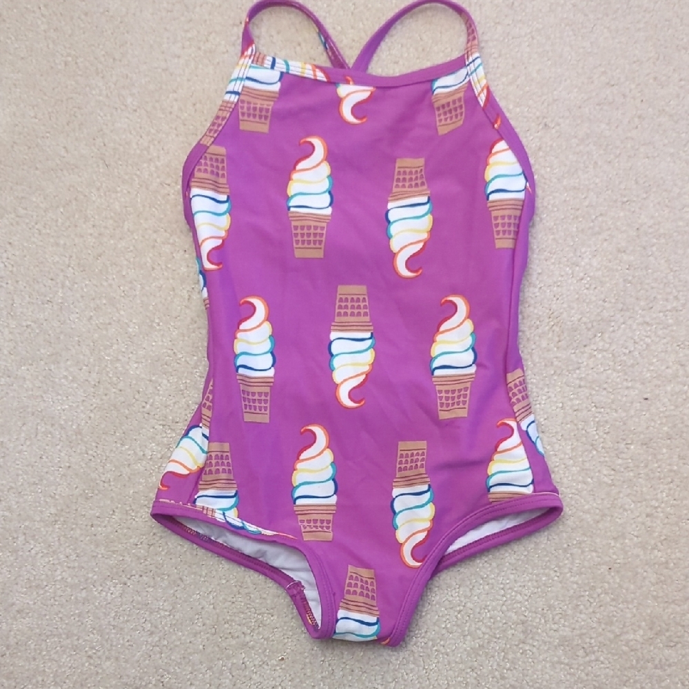 Purple Ice Cream Print Swimsuit